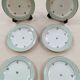 Set of 6 dessert plates in Limoges porcelain - Water green