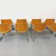 Suite of 4 vintage Giancarlo Piretti benches for Castelli in wood and aluminum