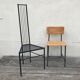 Chair with high back in vintage metal 1980