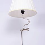 Lampadaire Art Déco restauré, nouvelle électrification, chrome, acier, Tchéquie, années 1920