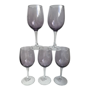 Lot de 5 verres à vin en verre