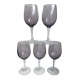 set of 5 wine glasses in purple bubble glass 70s