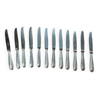 Series of 12 Christofle cheese knives Perle model