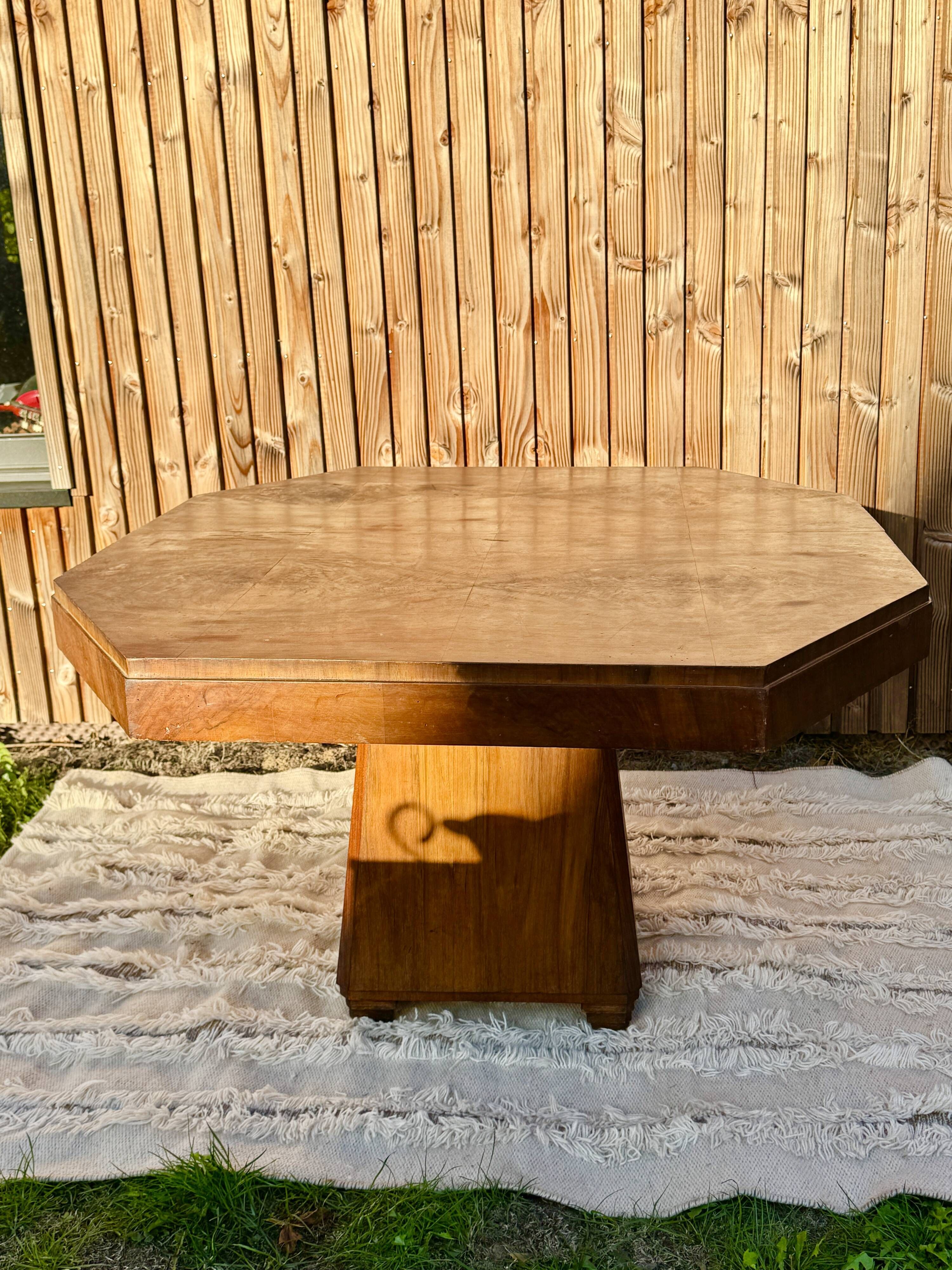 Rare table a manger octogonale art deco