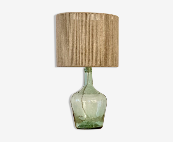 Lampe dame jeanne et fil de jute