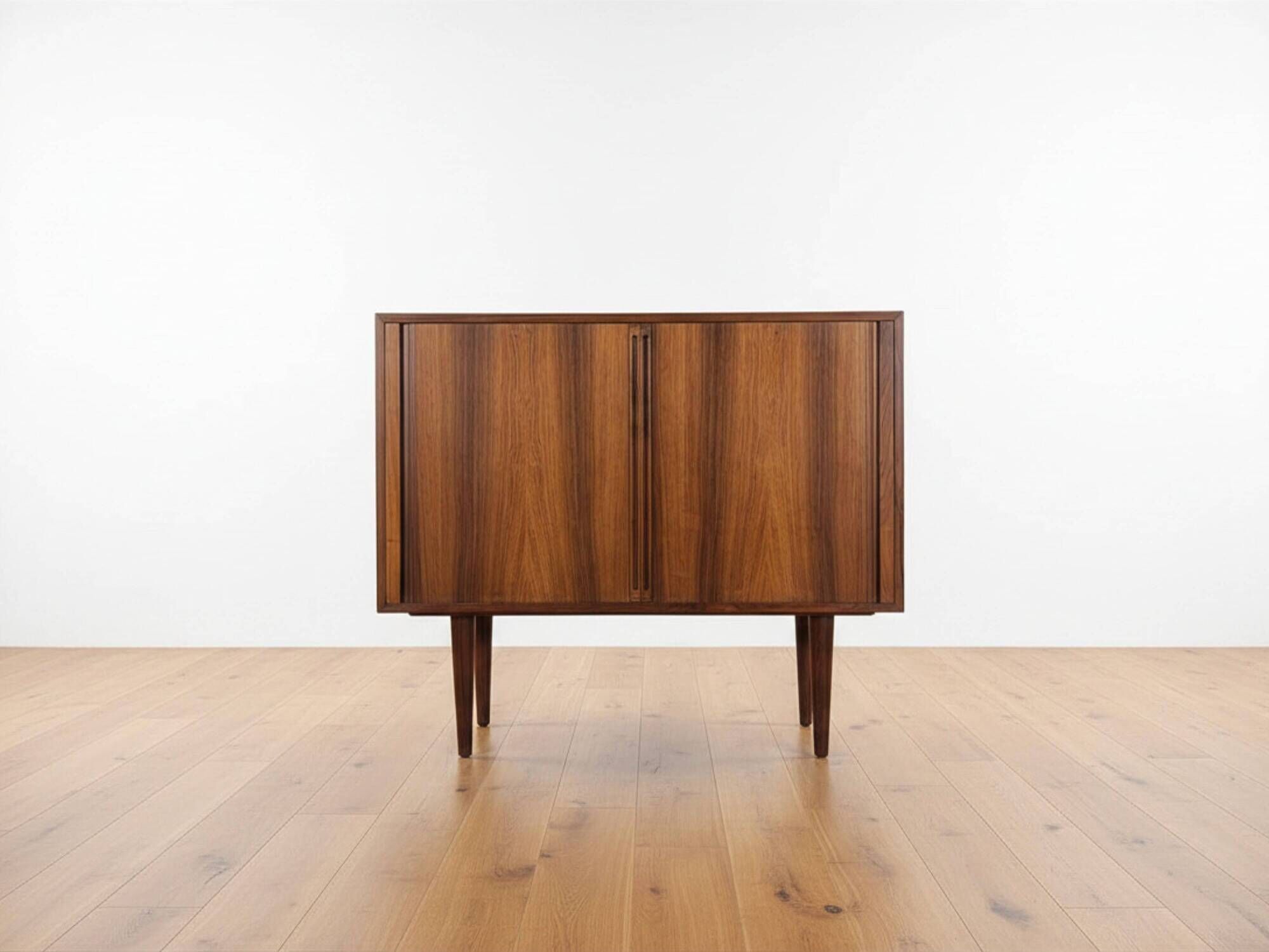 Rosewood Tambour Door Cabinet By Kai Kristiansen For Feldballes