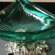 Murano/Glass Line Art Glass Sea Shell Trinket Dish. Diam 20