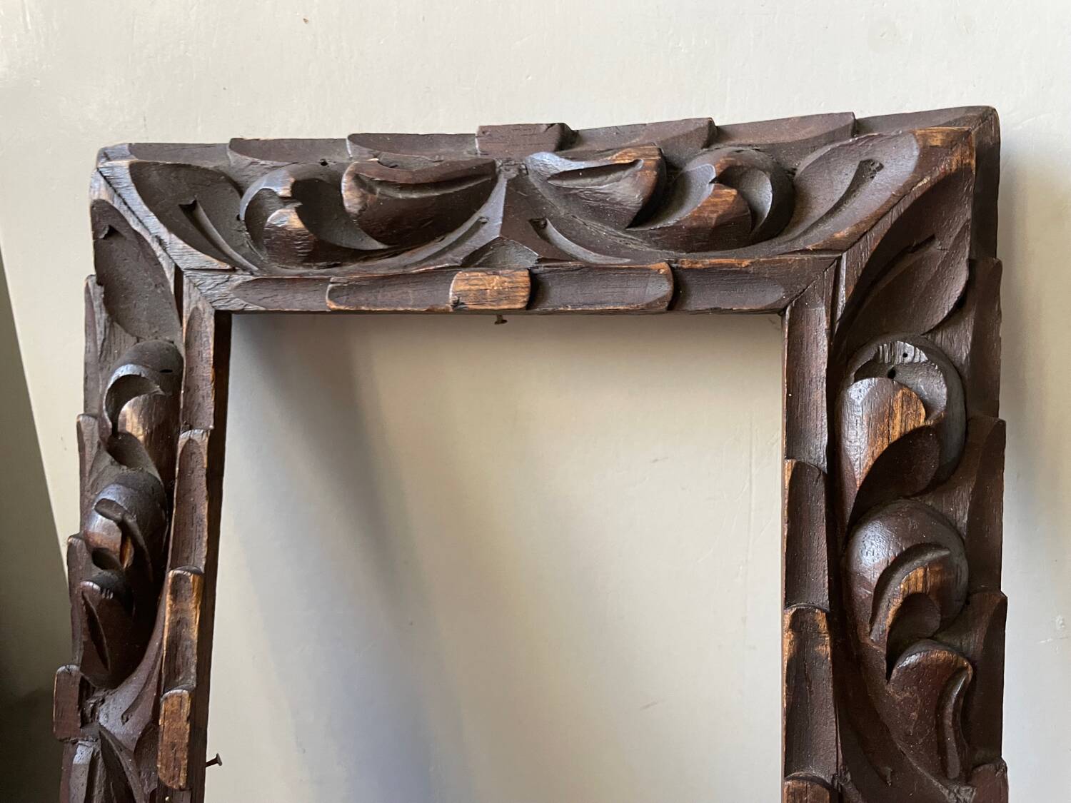 Antique handcarved frame   solid wood 30 cm x 22.5 cm