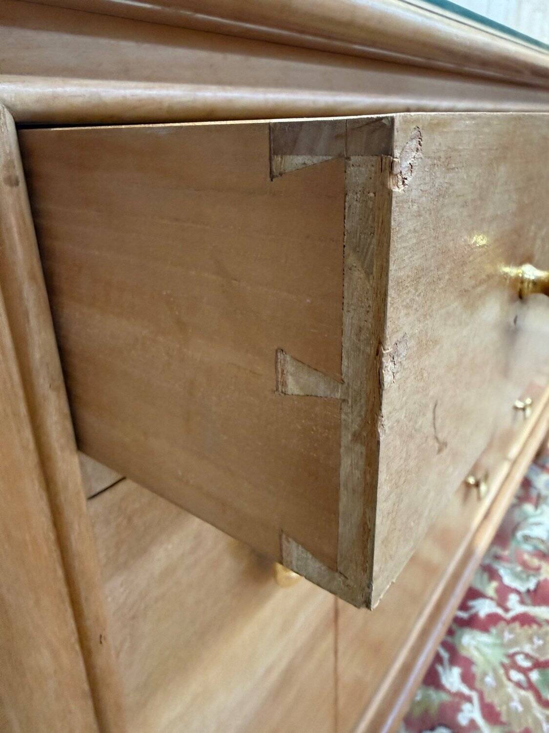 6-drawer chest – Transitional style 1960 – Fruitwood and brass