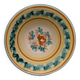 Caltagirone Sicily painted ceramic bowl signed