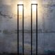 Lampadaire en bois, métal et verre Linealight Italia Anni '90s