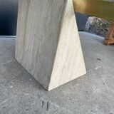 Italian travertine and glass coffee table from the 70s