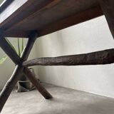 Solid walnut desk, folk art, Savoy, circa 1900