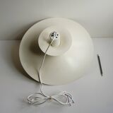 Large white mid-century modern pendant lamp - Frandsen Denmark - 1970s