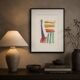 Original abstract painting – colourful graphic composition – 24 x 34 cm