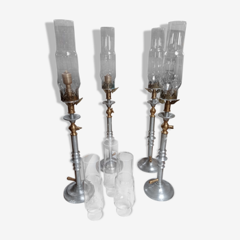 Lot 4 table gas lamps