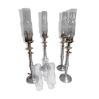 Lot 4 table gas lamps