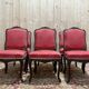 Set of 6 Louis XV style chairs in walnut and brass.