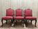Set of 6 Louis XV style chairs in walnut and brass.