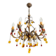 Italian vintage chandelier with Murano glass pendants.