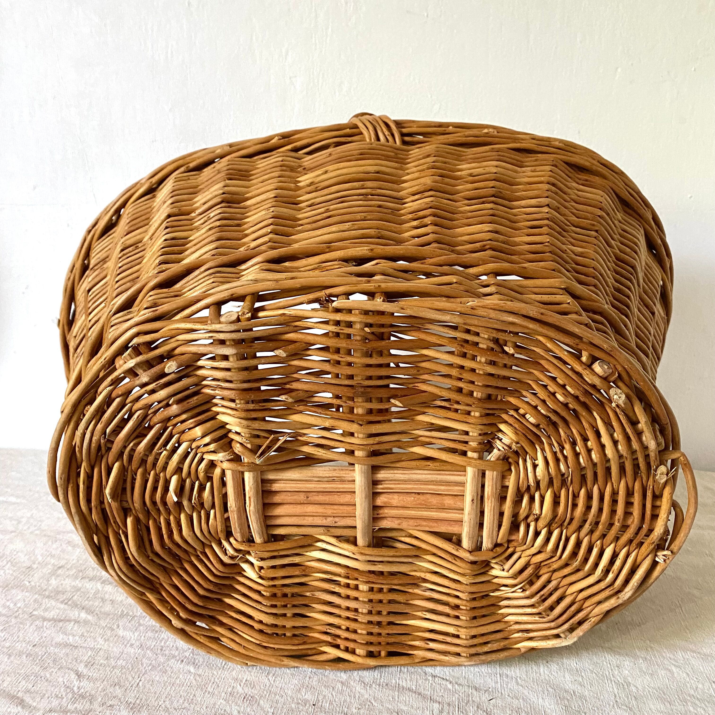 Braided wicker basket