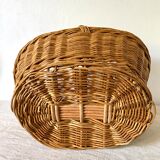 Braided wicker basket
