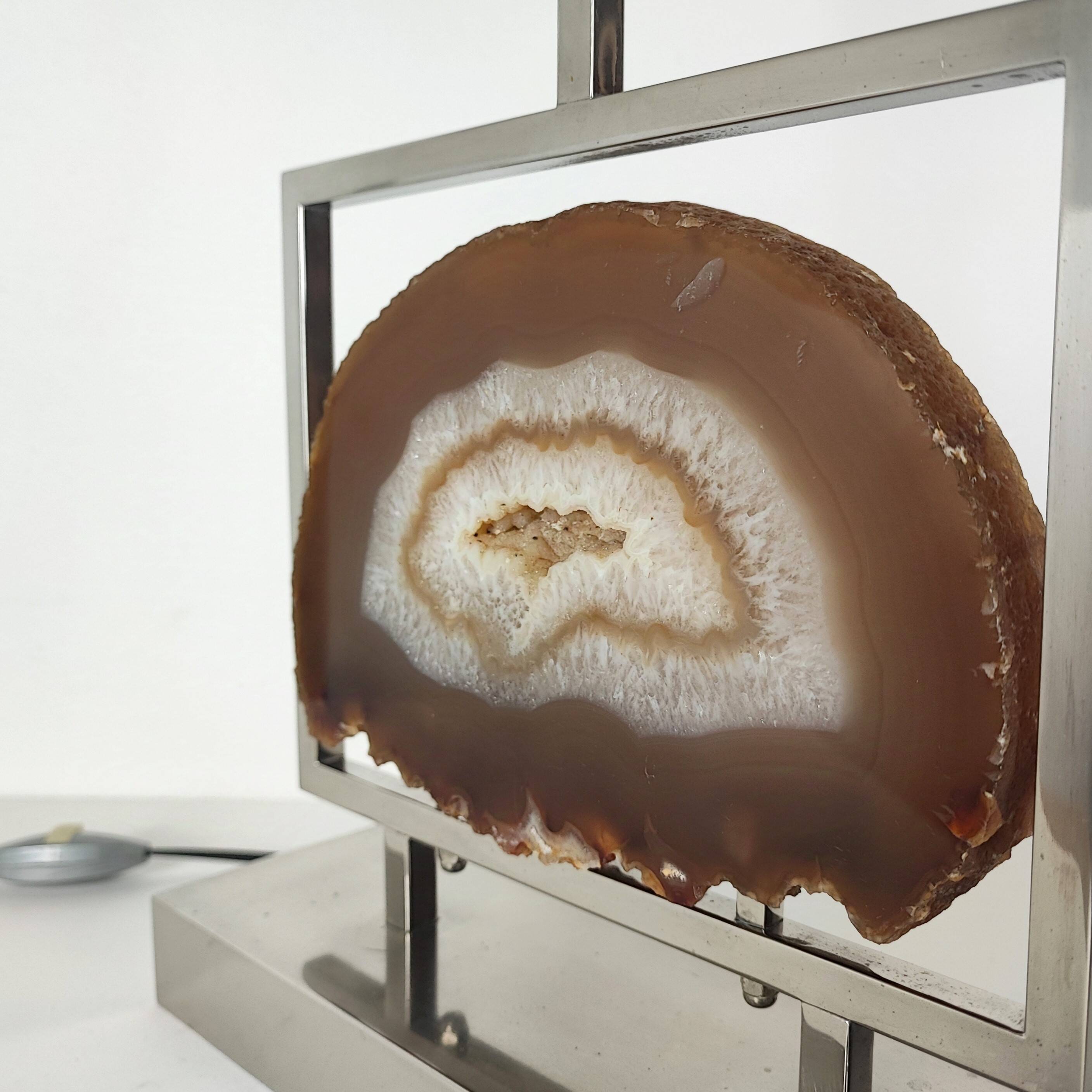 Agate and chrome lamp