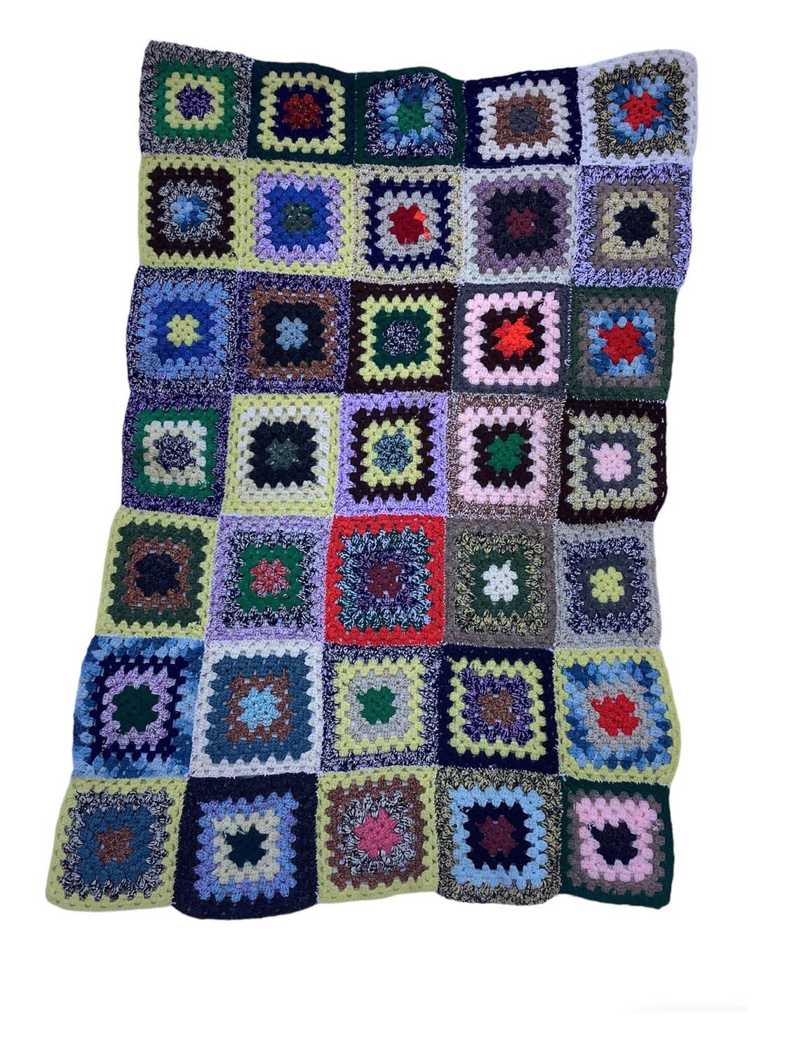 Crochet plaid blanket, handmade