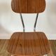 Light brown formica chair and brown tower 70s