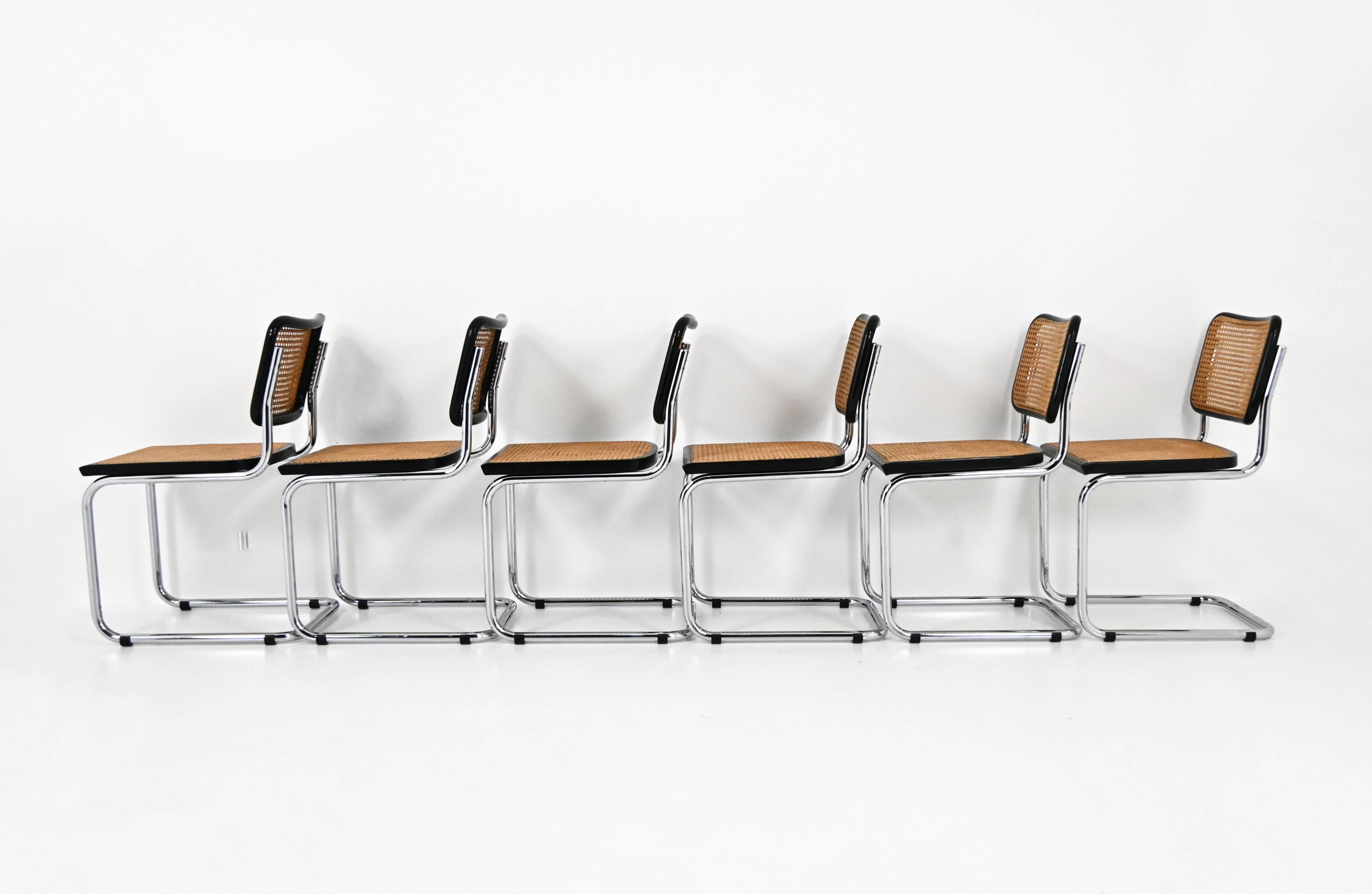 Set of 6 Dining Chairs Style B32 by Marcel Breuer