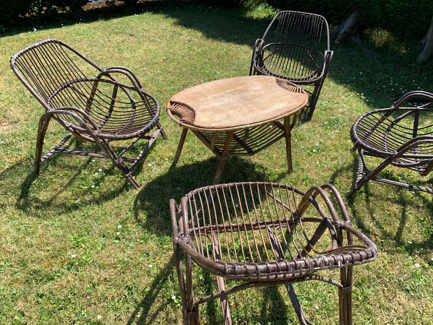 Salon jardin osier 70’s