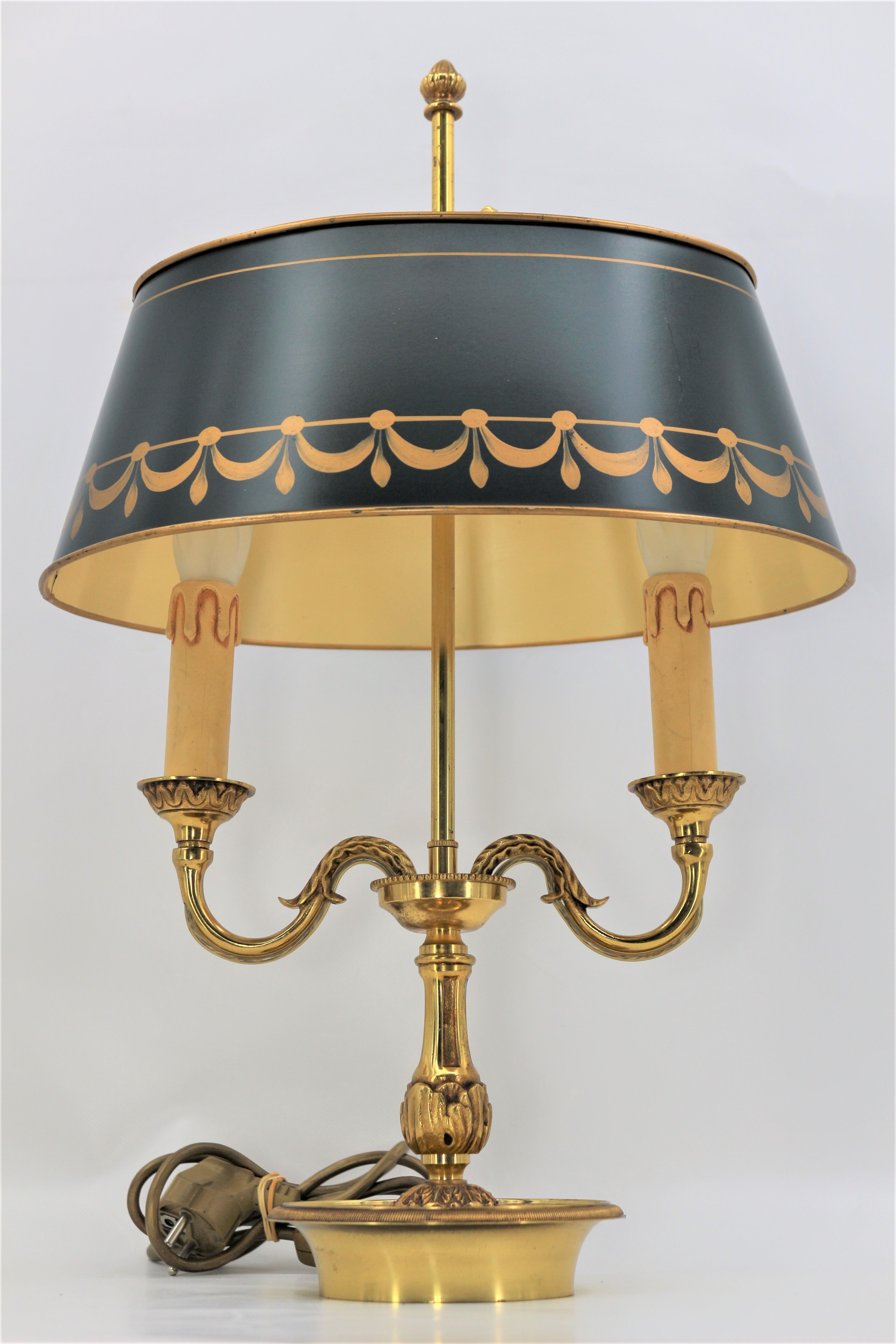 Hot water bottle lamp in solid bronze gilded louis XVI style "Lucien Gau"