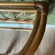 Vintage bamboo rattan half-moon console