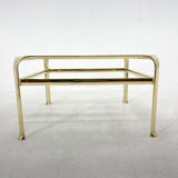 Table basse, laiton & verre, Mauro Lipparini  1970's, italie