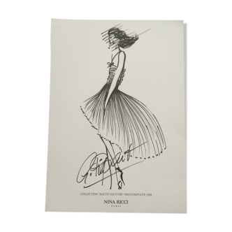 Fashion illustration Nina Ricci of the 90s