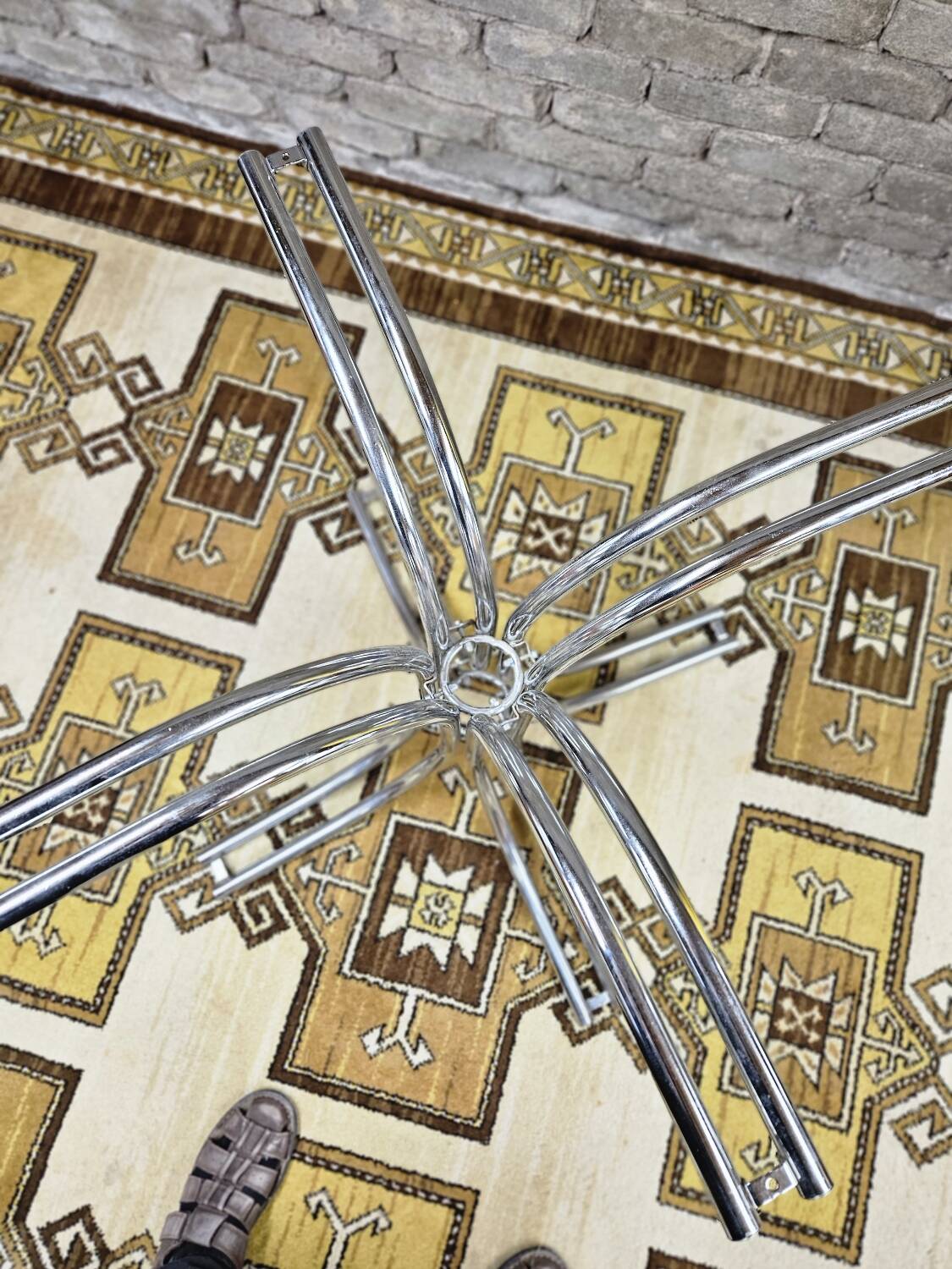 Vintage smoked glass dining table, Italy 1970s