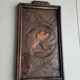 Breton carved wooden top signed E Le Nauthiec