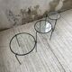 50s metal and glass nesting coffee tables