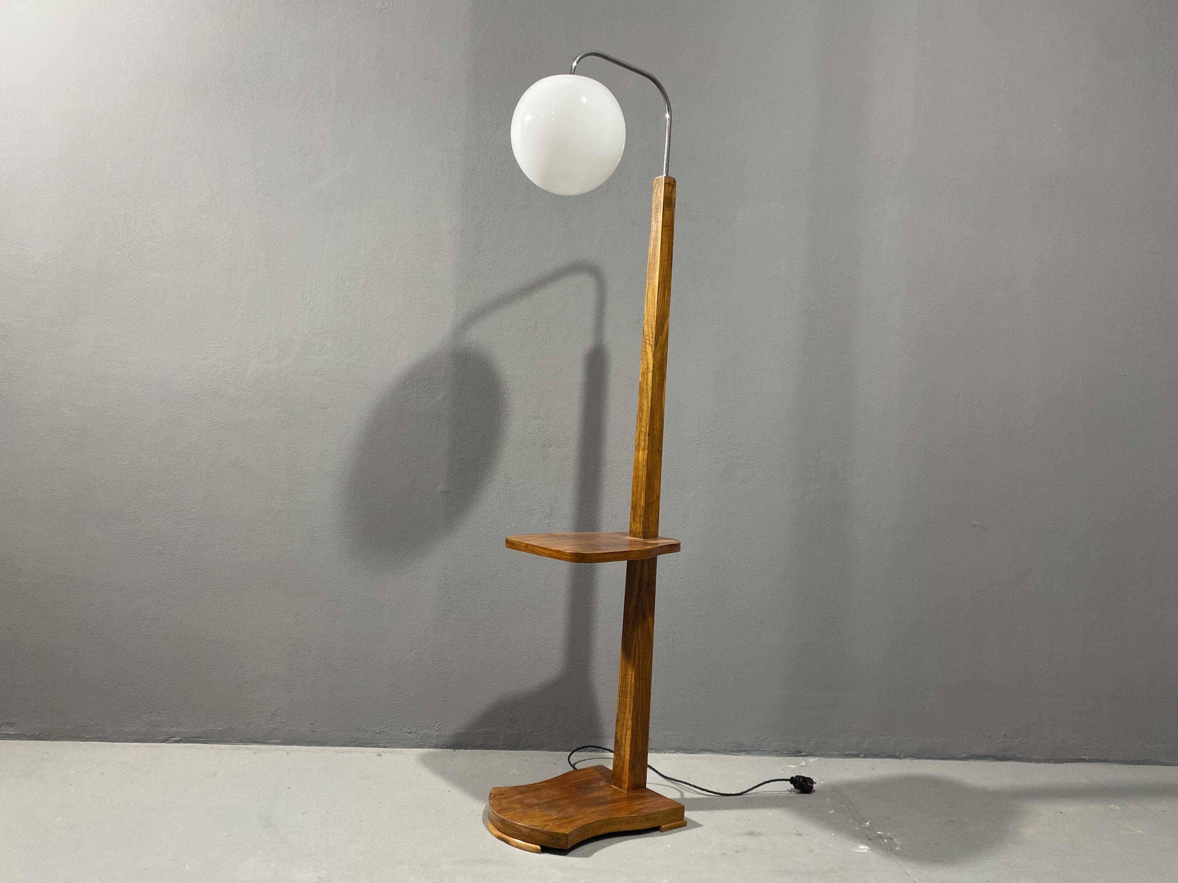 Lampadaire art deco, années 30, tchécoslovaquie