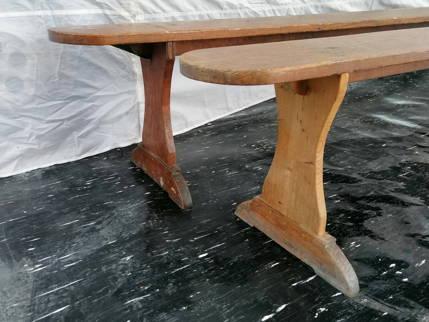 Pair of farmhouse benches