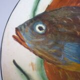 Ceramic dish, enameled terracotta, signed Puigdemont, 1960s, fish