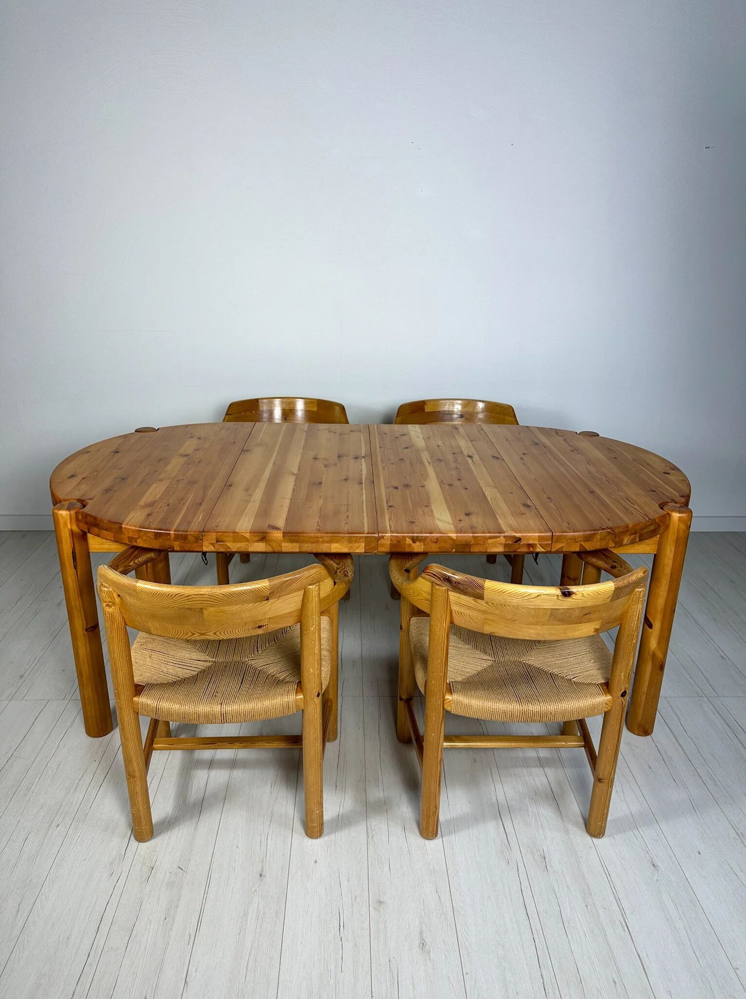 1970s Set of 6 Vintage Pine Dining Armchairs by Rainer Daumiller