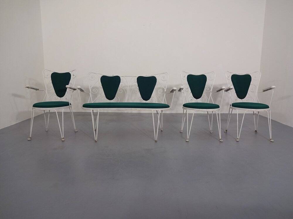 Garden Sofa and Chairs from Mauser, 1960s, Set of 4