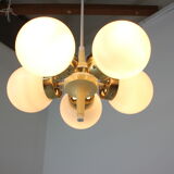 Space age chandelier sputnik by elektroinstala decin, 1970s