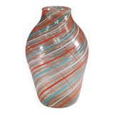 Multicoloured cane vase by Fratelli Toso, Murano, Italy, circa 1965.