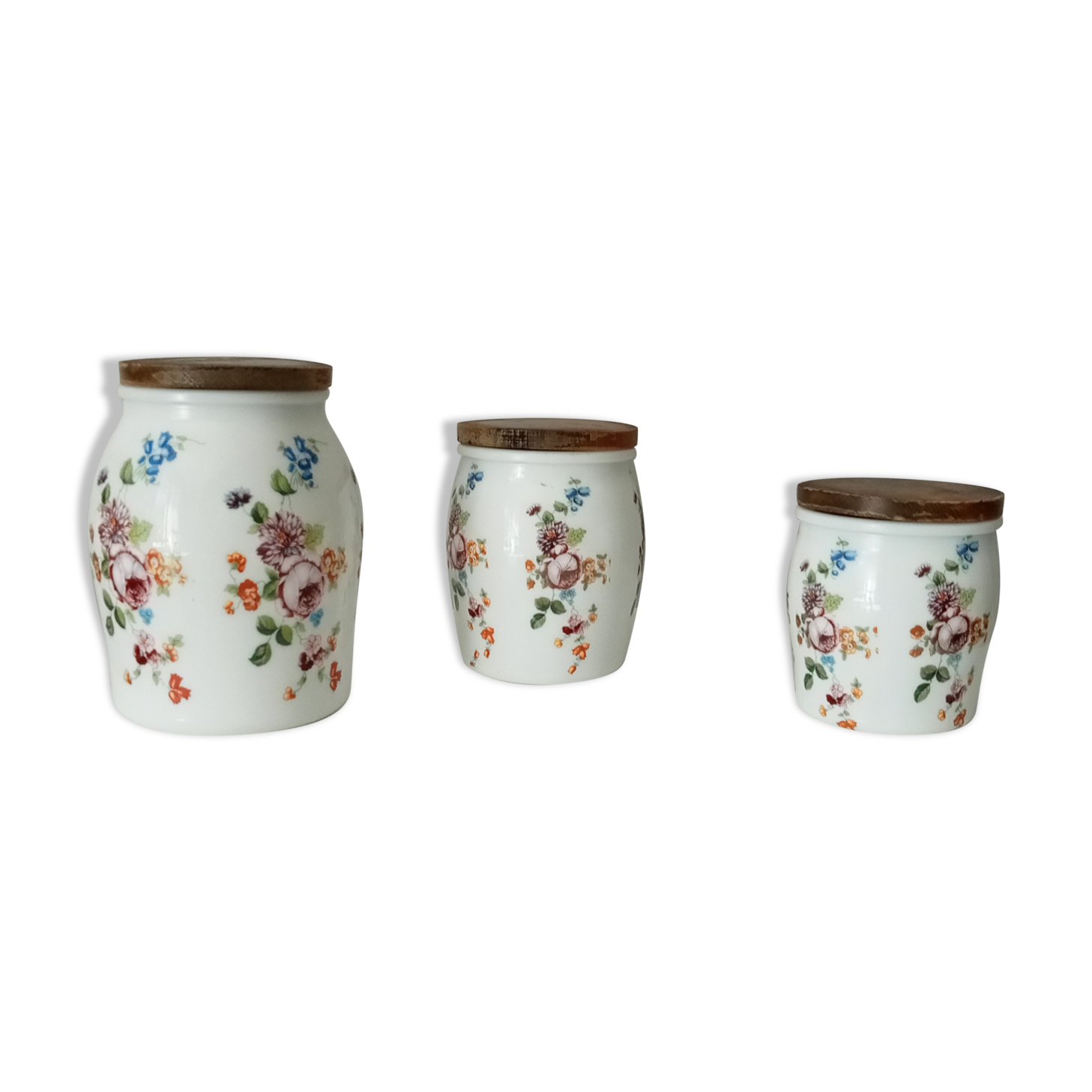 Set of 3 old porcelain pots 30s/40s