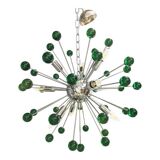 Contemporary Chandelier Green Sputnik Murano Glass Chandelier