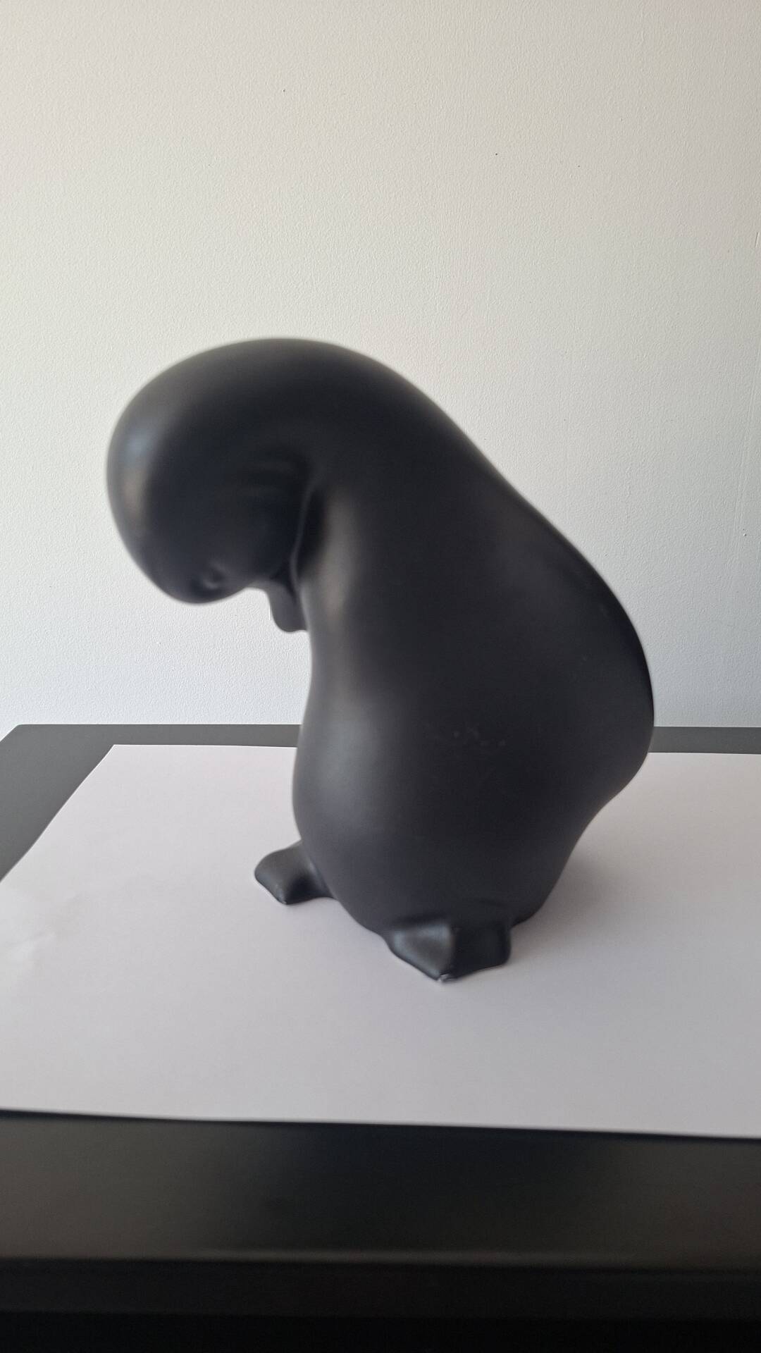 Pingouin En Céramique  Noir Vallauris André Baud