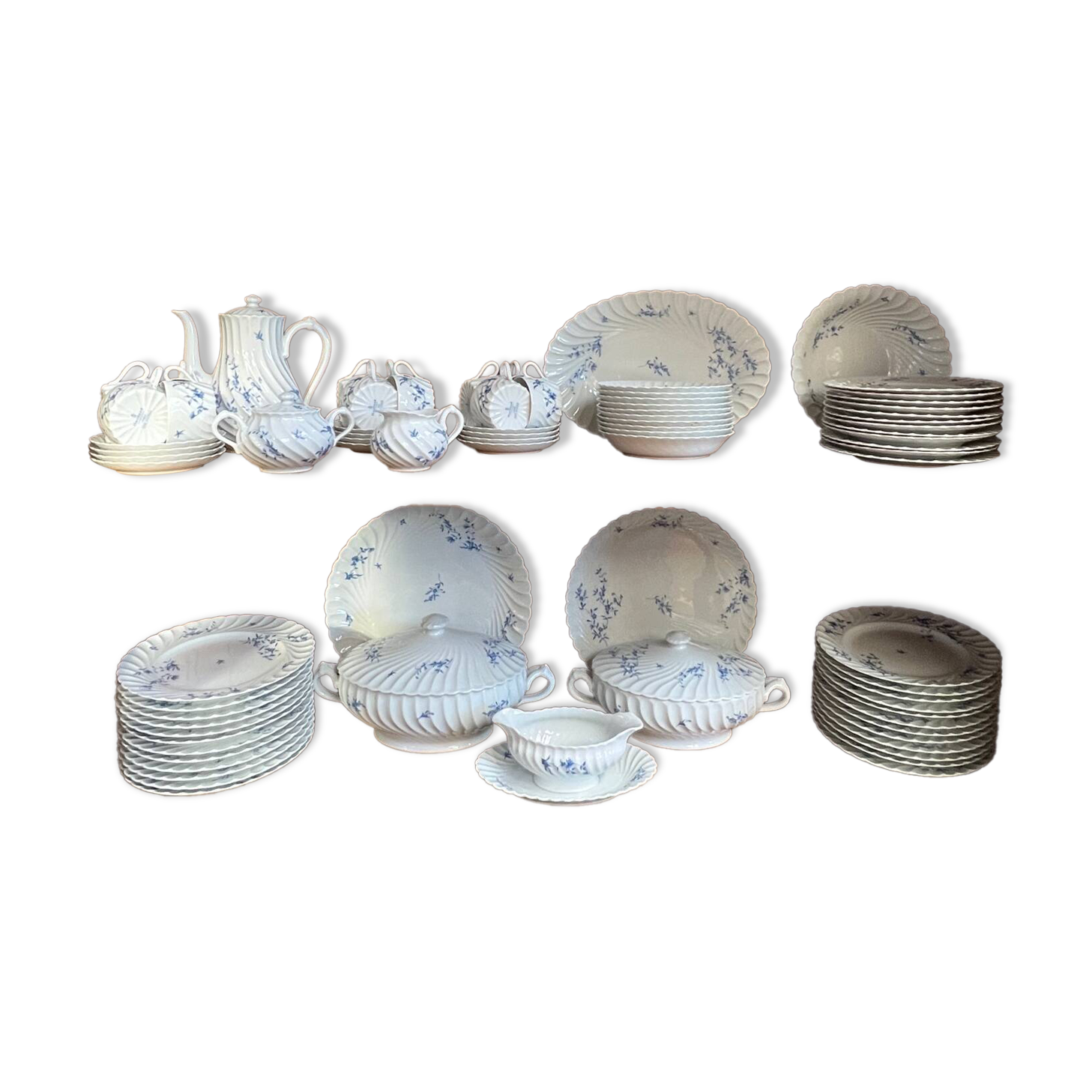 Haviland Limoges Porcelain Dinner and Coffee Service for 12