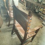 Pair of leather armchairs 19th century